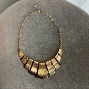 Nygard brushed gold curvy piano Cleopatra statement necklace